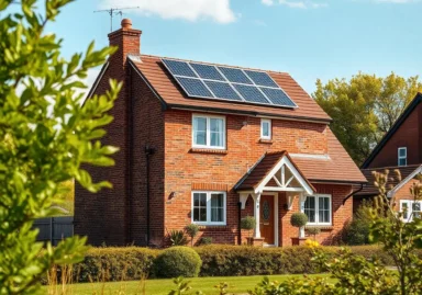 Solar panels on roof